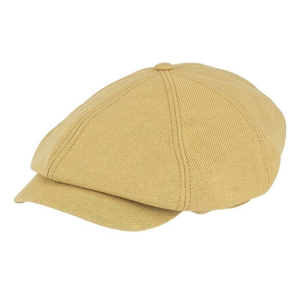 NTC TNC Men and Women's newsboy Gatsby IVY Cap Golf Cabbie Driving Hat Mustard - C312EALR9TP