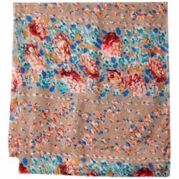 Womens Floral Lightweight Square Scarf