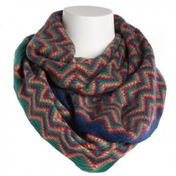 Tickled Pink Women's Zig Zag Infinity Scarf Soft Warm Winter Lightweight Oversized Shawl Wrap - Multicolor - CO187CZZE5N