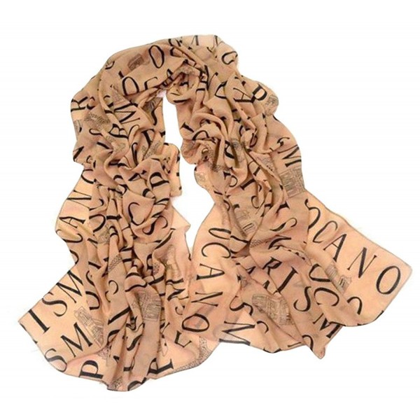 Demarkt Lovely Alphabet Print Chic Elegant Scarf (khaki) - CF11IB2K75J