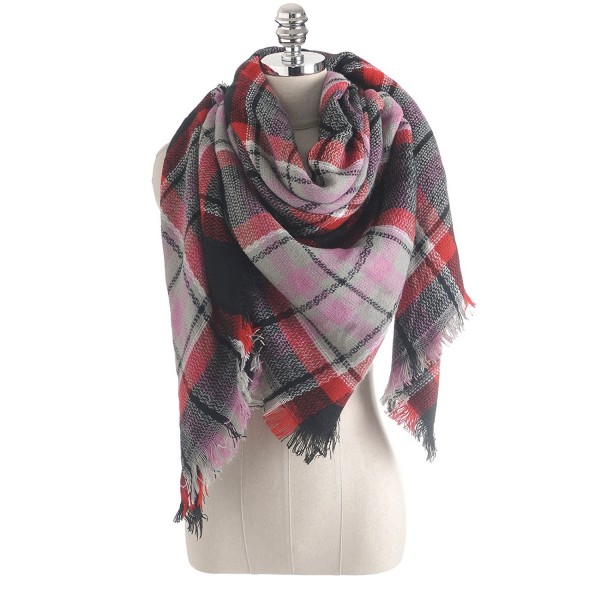 Unisex Mens Womens Plaid Tartan Reversible Grids Warm Blanket Scarf Shawl Wrap - Plaids 4 - CA12NDUGJWR