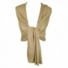 Ladies Jersey Scarf Wrap Stole Warm Soft Stretchy - Sand - C617YI4M3L6