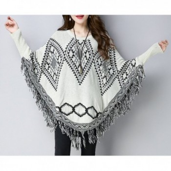 QZUnique Batwing Tassels Sweater Sleeves