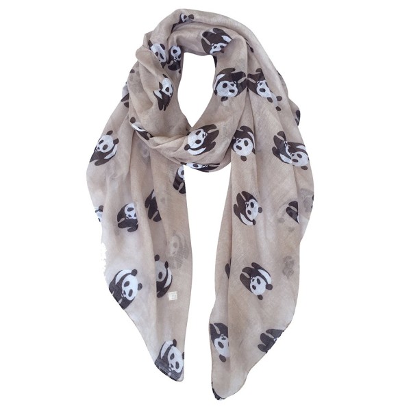 GERINLY Animal Print Scarves: Cute Pandas Pattern Women Wrap Scarf - Khaki - CW17YS0AWA4