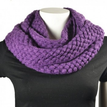 Purse babe Premium quality chunky luxury Winter knit Infinity Scarf - Purple - CZ11IV09NPB