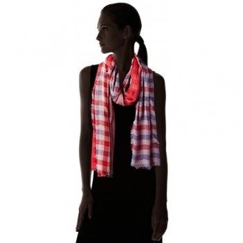 Womens Reversible Americana Plaid Scarf in Fashion Scarves