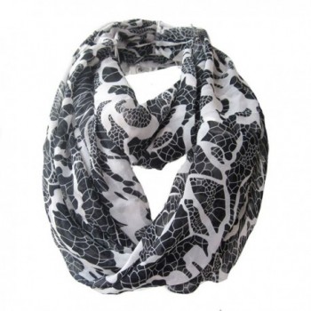 LerBen Womens Retro Soft Chiffon Loop Infinity Scarf Wave Snood Wrap Scarves - Black - CD12305P6WZ