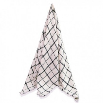 V28 Fashion Oversized GridPashmina Cream BlackStripes in Wraps & Pashminas