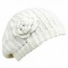 Ivory White Feminine Rosette Beret