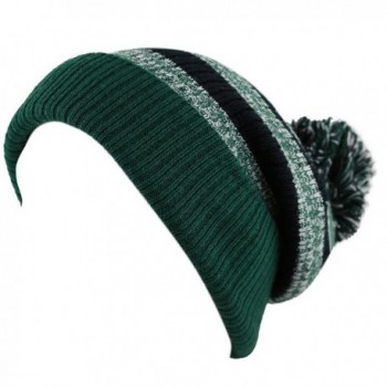 HAT DEPOT Striped Cuffed Green Black in Men's Skullies & Beanies