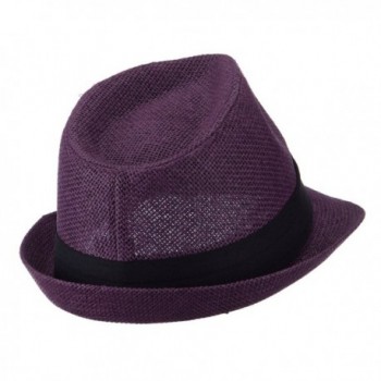 Pleated Hat Band Straw Fedora in Men's Fedoras