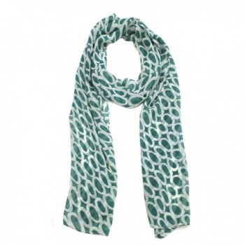 Modadorn Special Sale Circle Print Chiffon Scarf - Emerald - C311J0HMIQP