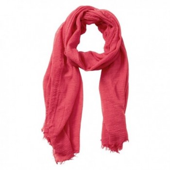 Tickled Pink Classic Soft Solid Stylish Long Lightweight Pashmina-Like Cotton Blend Scarf 38 x 70" - Coral - CD184WG7CIE