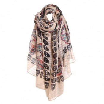 CHUANGLI Scarf All-match Shawl Sunscreen Ladies Print Scarf Girls Long Thin Robe - Brown - CK17Y4Y7XZ3