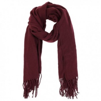 VBIGER Winter Warm Scarf Thick Shawl Unisex Oversize Scarves for Men Women - Wine Red - C31863GRU2O