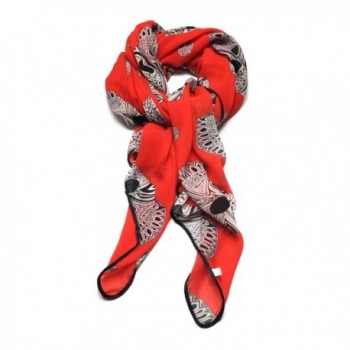 Paskmlna Carefree Ultra Soft and Coloful Skull Scarves Four Colors - 3002-2red - C6189C4GW9S