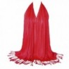 BEST Women Soft Cotton Scarf Long Large Wrap Shawl Solid-colored - Red - CV12LWK0E6D