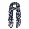 Premium Daisy Floral Fashion Scarf Wrap - Different Colors Available - Navy - CD11OBT9YH3
