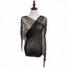 MissShorthair Womens Wedding Evening Wrap Shawl Glitter Metallic Prom Party Scarf with Fringe - 8 Black - CZ180IU0RX3