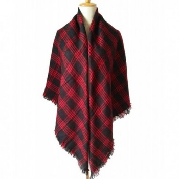 Women's Oversized Square Plaid Scarf Tartan Blanket Wrap Shawl - 14 ...