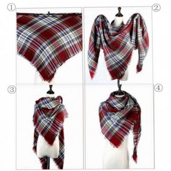 Women's Oversized Square Plaid Scarf Tartan Blanket Wrap Shawl - 14 ...