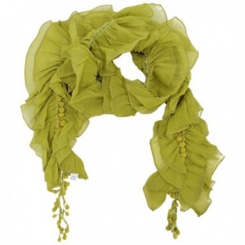 Frilly Layered Ruffle Summer Scarf - Green - CT119PHXOGN