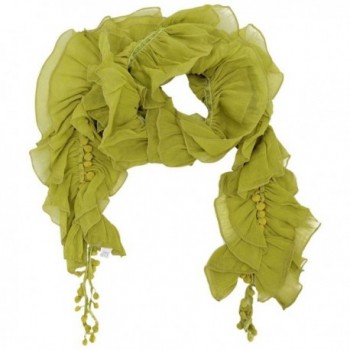 Frilly Layered Ruffle Summer Scarf - Green - CT119PHXOGN