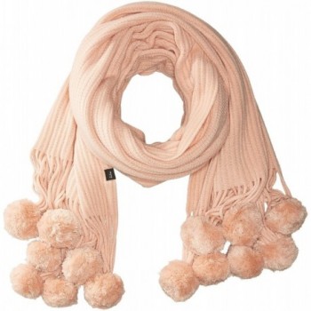Echo Women's Solid Knit Winter Scarf With Poms - Blush - CZ1833XXULK