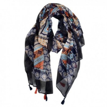 DOCILA Aztec Pattern Shawl- Womens Cozy Wrap Scarf- Swimsuit Cover Ups - Multicolor - CX17YHC49KD