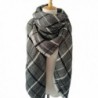 Women's Warm Large Tartan Checked Plaid Scarf Shawl Cap Blanket Scarf - Gray - C312NH8DMPW