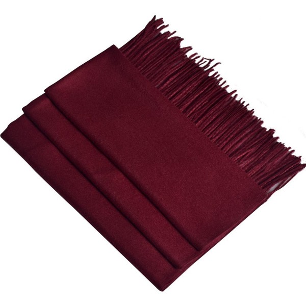 Yazer Large 78.7"x25.4" Luxurious Cashmere Scarf-Shawls for Women and Men - Dark Red - CK186W3UZEL