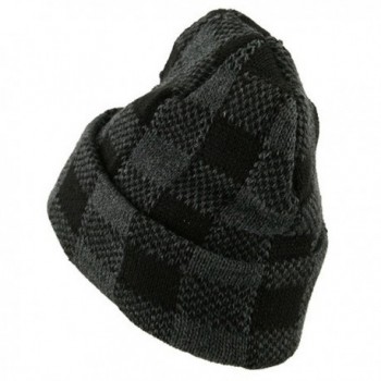 Buffalo Plaid Cuff Beanie Hat in Men's Skullies & Beanies