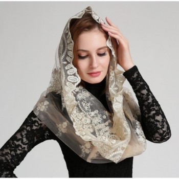 Extravagant Catholic Chapel Mantilla Champagne in Fashion Scarves