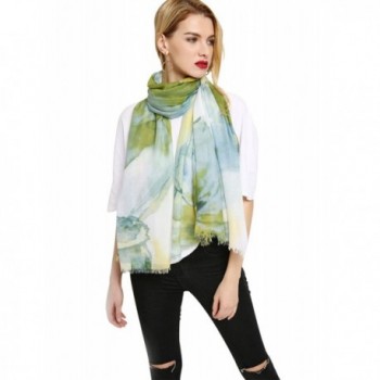 GERINLY Wrap Scarf Summer Womens Fashion Flowers Shawls For Travel - Green - CI18C3UNH88