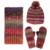 Women's Winter 3PC Cable Knit Beanie Hat Gloves&Scarf Set - Space Dye - CK186HEIN33