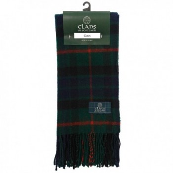 Clans Of Scotland Pure New Wool Scottish Tartan Scarf Gunn (One Size) - C7123H49XVJ