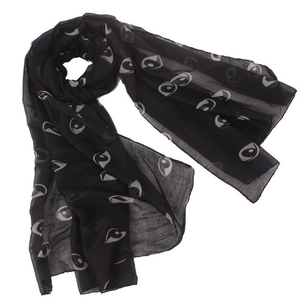 Aoloshow Women's Evil Eye Print Fashion Scarf Good Seller - B Black - CL11PVQF8QB