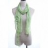 YYSTAR Women's Sweet Small Lightweight Lace Trim Knitted Neck Scarf - Light Green - CF11W4CGT9P