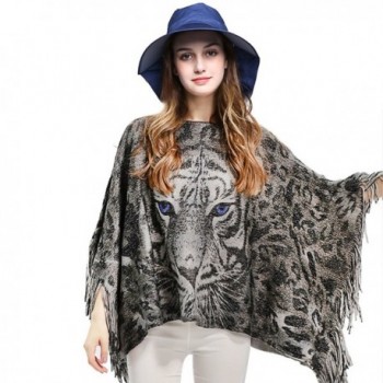 YuShengTang Fringed Knitted Leopard Valentines in Cold Weather Scarves & Wraps