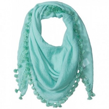 RAMPAGE Women's Tassle Trim Scarf Wrap - Mint - C612O0YUY7S