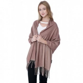 Cashmere Blend Pashminas Scarf Wraps Shawl Soft Warm 78" x 26" Reversible Scarves - Camel/Khaki(6) - CJ187HKZ9ZW