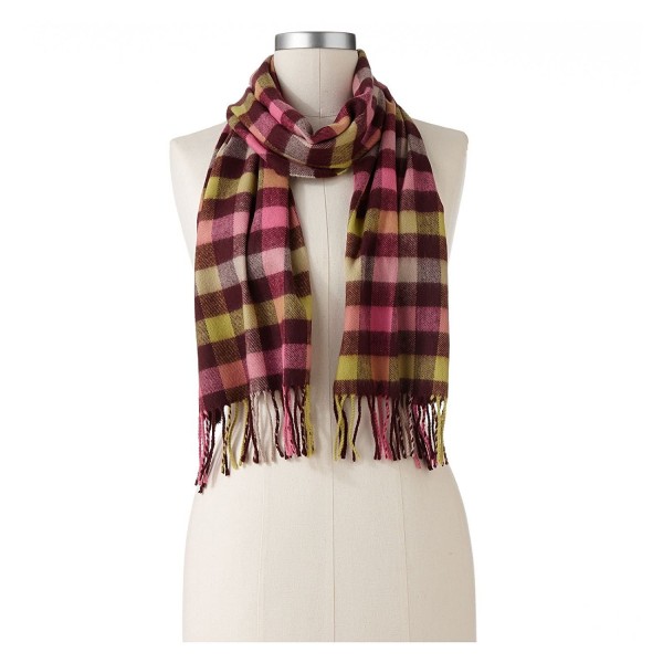 Croft & Barrow Women's Super Soft Muffler Scarf- Pink and Purple Plaid - CV11HYW7SHR