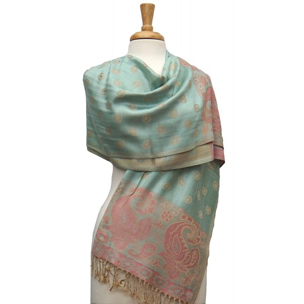 Fashmina Paisey Ring Pashmina Shawl Scarf - Honeydew/Beige - CK1864M2X2S