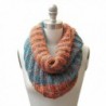 HUE21 Women's Comfy Two Tone Basic Knit Infinity Scarf Orange and Teal Blue Color - CT11HLX4S3V