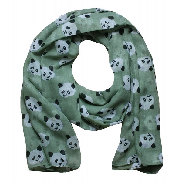 Women Scarf Panda Print Design Lightweight Scarves for Lady - Khaki - CY187NKT6LG