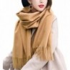 Oberora Womens Winter Soft Solid Color Cashmere Pashmina Shawl Wrap Scarf - Camel - CU1882C2UD4