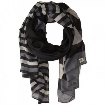 Life is good Women's Summer Stripes Scarf - " Night Black " - C011MXHQKKT