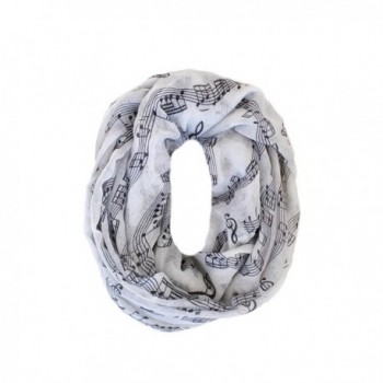 KnitPopShop Music Note Infinity Loop Scarf for Women in the Summer - White - CB12J85L17P