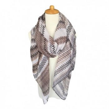 GERINLY Women's Scarves: Gorgeous Geo Print Oblong Wrap Scarf - Brown - CH126EN24HP