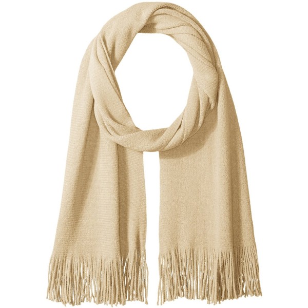 Echo Women's Milk Muffler Scarf with Fringe - Khaki - CM12FJSHIIB